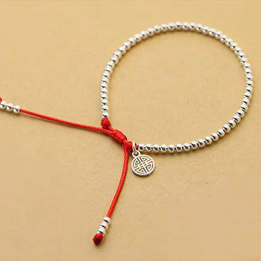 Sterling Silver Lucky Red Rope Prosperity Bracelet-Your Soul Place